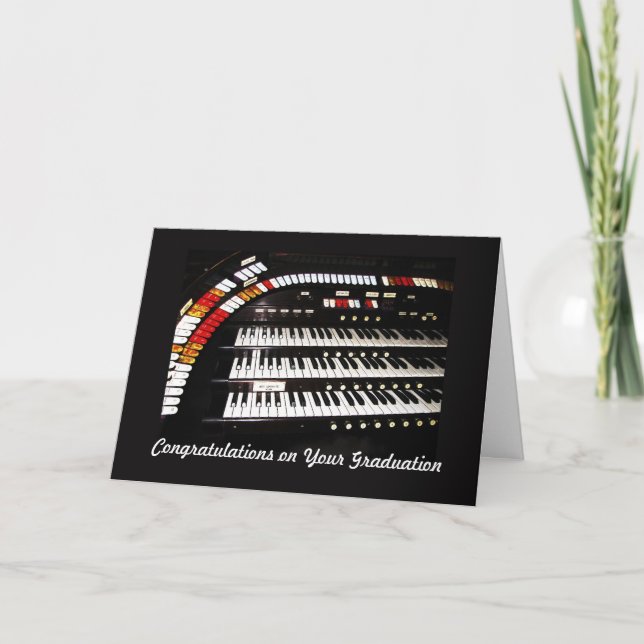 Antique Organ Congratulations on Graduation Card (Front)