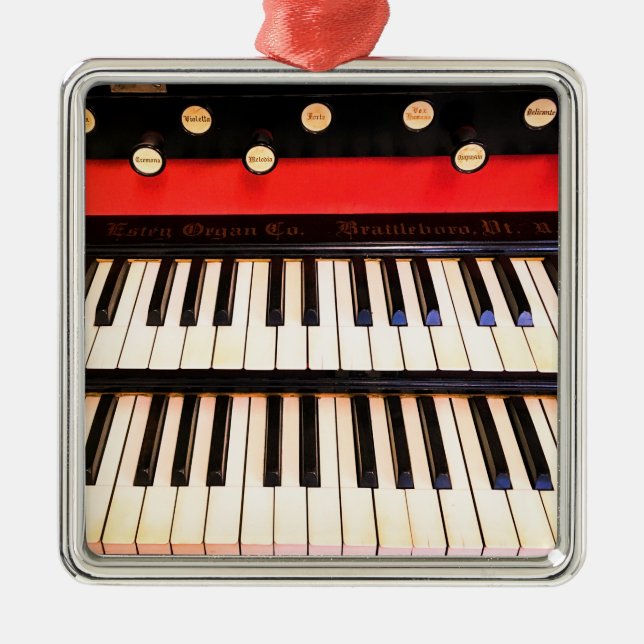 Antique Organ Keys Metal Ornament (Front)