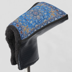 Antique Oriental Blue Turkish Persian Carpet Rug Golf Head Cover
