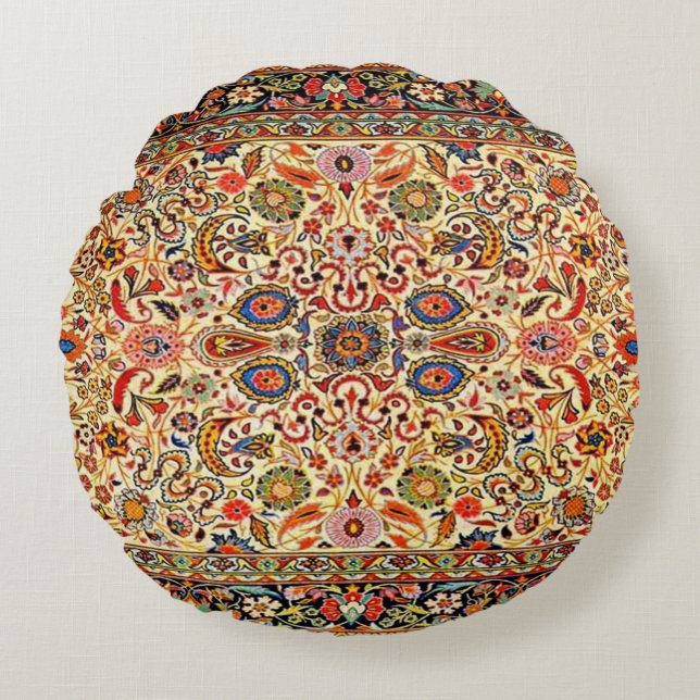 Antique,Oriental Persian,  Pattern, Carpet Round Cushion (Front)