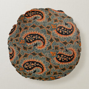 Antique,Oriental Persian, Turkish Paisley Pattern Round Cushion