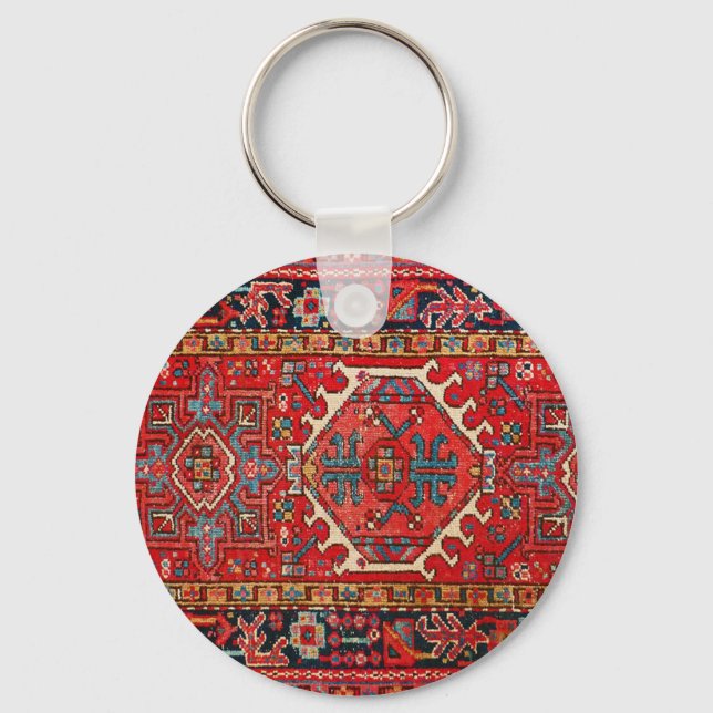 Antique Oriental Turkish Persian Carpet Key Ring (Front)