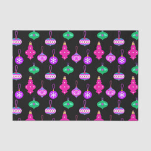 Antique Ornament Pattern in Pink, Teal and Black Tissue Paper
