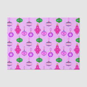 Antique Ornament Pattern in Pink, Teal and Orchid Tissue Paper