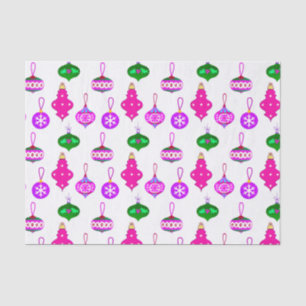 Antique Ornament Pattern in Pink, Violet and Teal Tissue Paper