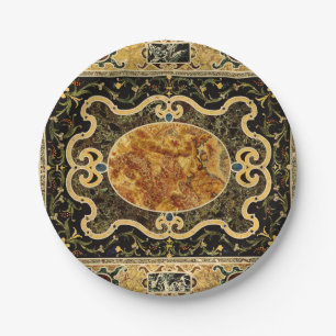 Antique Ornamental Italian Gemstone Pattern Paper Plate