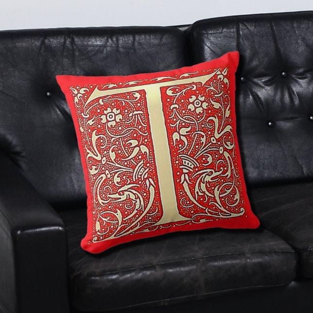 Antique ornate monogram T Cushion (Creator Uploaded)