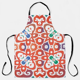 Antique ornate tiles talavera mexico. Hand drawn d Apron