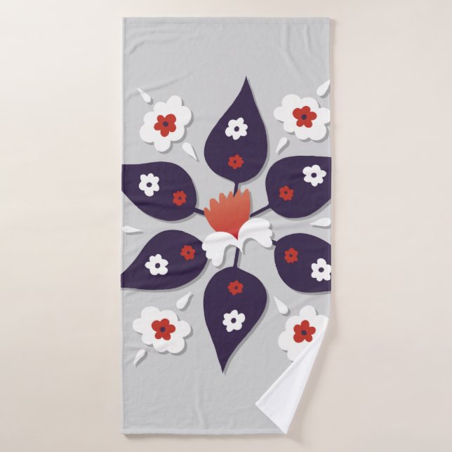 Antique ottoman Turkish tile designturkish,abstrac Bath Towel (Bath Towel)