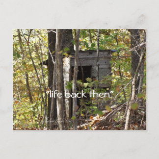 antique Outhouse in the woods- customise Postcard