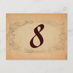 Antique Oval Parchment Table Number Postcard