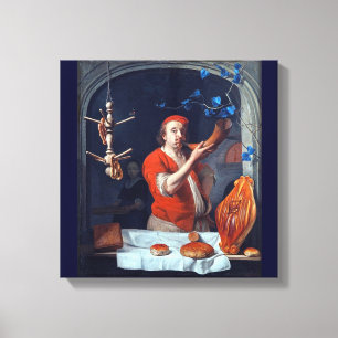 ANTIQUE OVEN BAKER ,BAKERY BREAD SHOP CANVAS PRINT