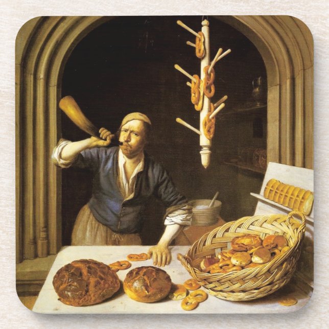 ANTIQUE OVEN  BAKER ,BAKERY BREAD SHOP COASTER (Front)