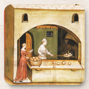 ANTIQUE OVEN BAKER ,BAKERY BREAD SHOP COASTER