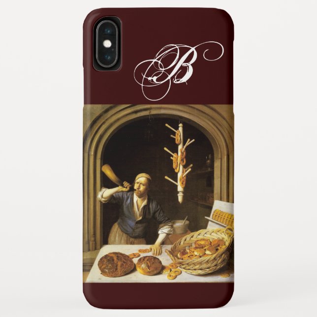 ANTIQUE OVEN BAKER ,BAKERY BREAD SHOP MONOGRAM Case-Mate iPhone CASE (Back)