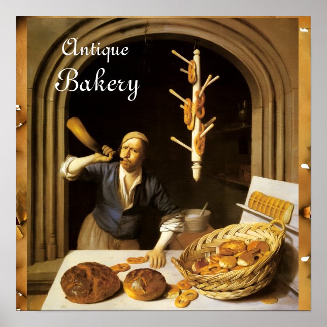 ANTIQUE OVEN  BAKER ,BAKERY BREAD SHOP POSTER (Front)