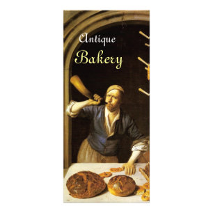 ANTIQUE OVEN BAKER ,BAKERY BREAD SHOP RACK CARD