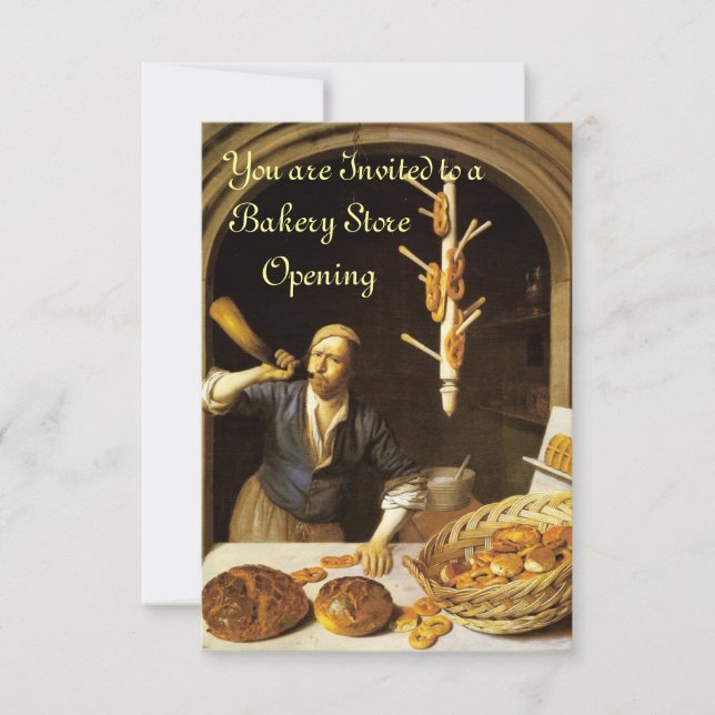 ANTIQUE OVEN  BAKERY BREAKFEAST PARTY RSVP INVITATION (Front)