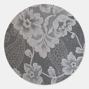 Antique Paisley Alencon Lace Classic Round Sticker