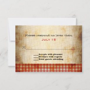 Antique Paper Look Custom Wedding RSVP Card