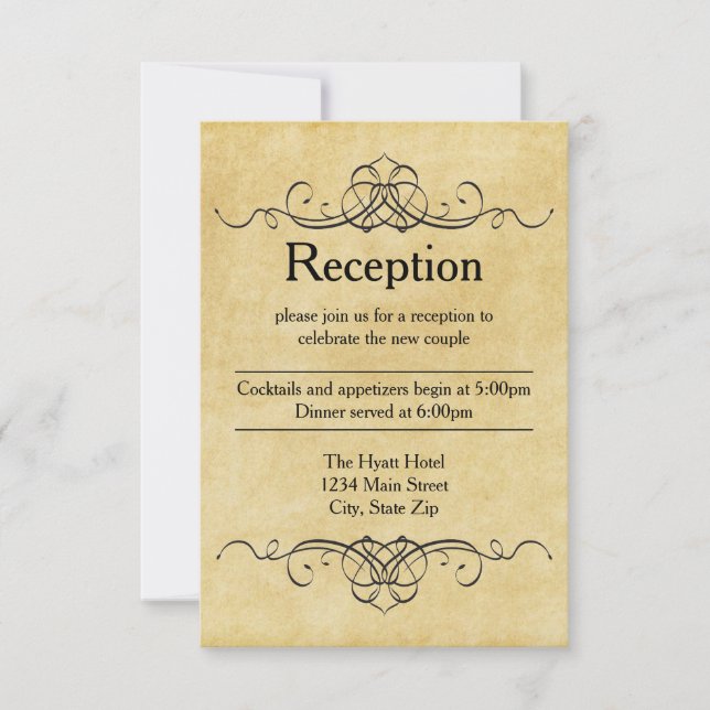 Antique Paper - Reception Invitation (Front)
