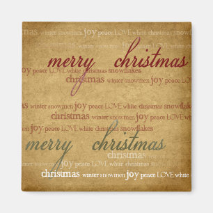 Antique Paper Vintage Christmas Fridge Magnet