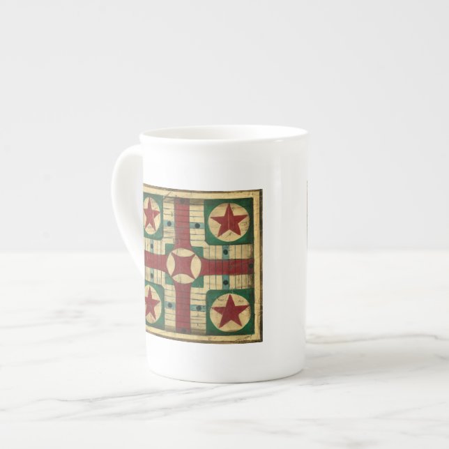 Antique Parcheesi Game Board by Ethan Harper Bone China Mug (Front Left)