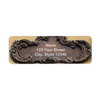 Antique Parchment and Brass Plaque Return Address