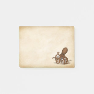 Antique Parchment Chemistry Octopus Steampunk Post-it Notes