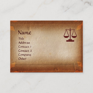 ANTIQUE PARCHMENT / LEGAL OFFICE, ATTORNEY BUSINESS CARD