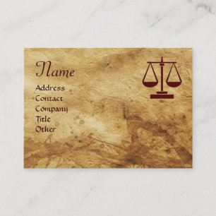 ANTIQUE PARCHMENT / LEGAL OFFICE,ATTORNEY Monogram Business Card
