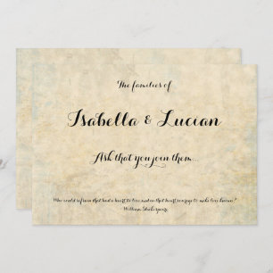 Antique Parchment print Wedding Invitations