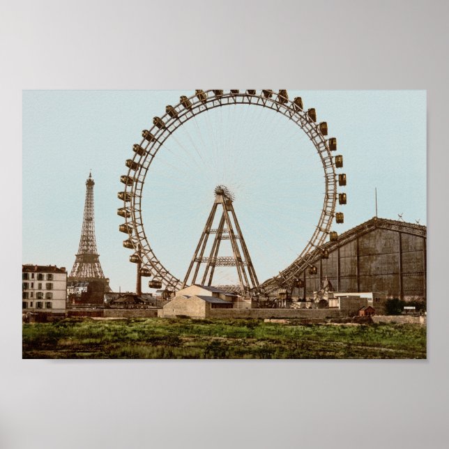 Antique Paris Ferris Wheel   Poster (Front)