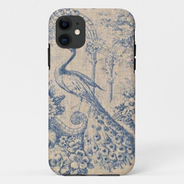 Antique Peacock Toile Case-Mate iPhone Case (Back)
