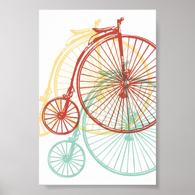 Antique penny farthing design poster (Front)