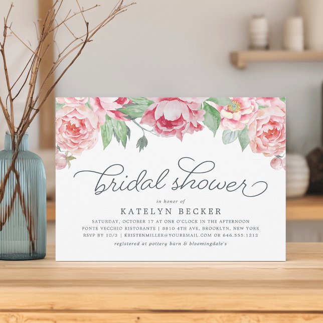 Antique Peony Bridal Shower Invitation (Creator Uploaded)