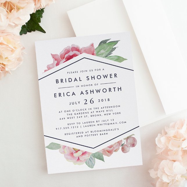 Antique Peony Bridal Shower Invitation | White (Creator Uploaded)