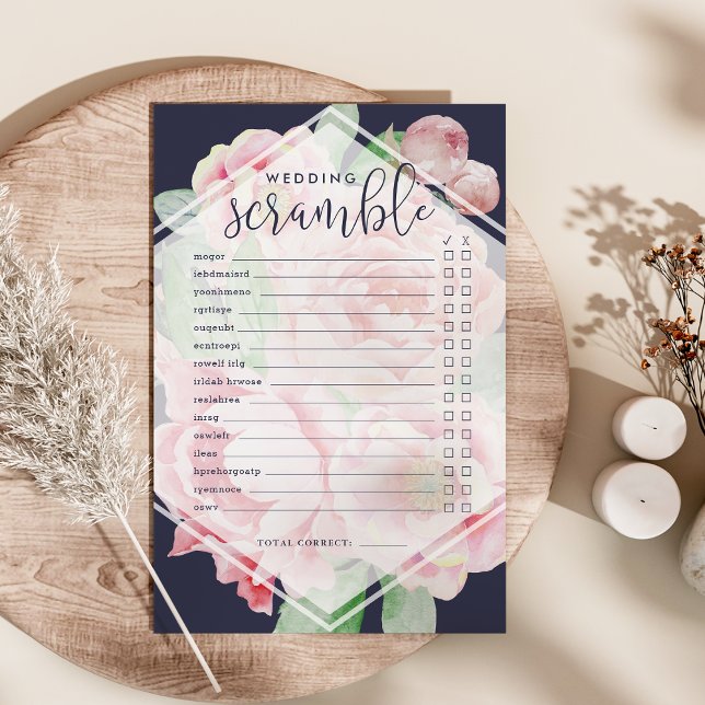 Antique Peony | Bridal Shower Word Scramble Game (Creator Uploaded)