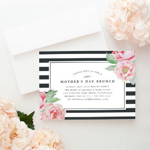 Antique Peony Mother's Day Brunch Invitation