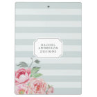 Antique Peony | Watercolor Floral Striped