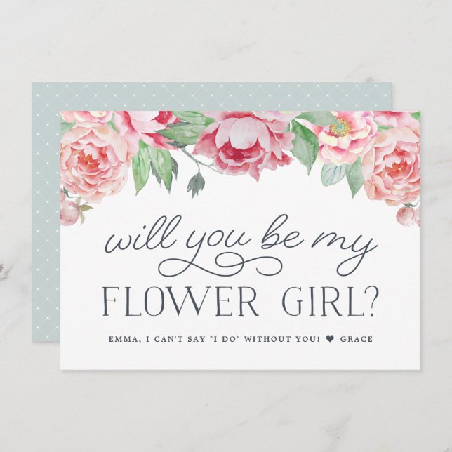 Antique Peony | Will You Be My Flower Girl Card (Front/Back)