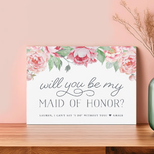 Antique Peony   Will You Be My Maid of Honour Card
