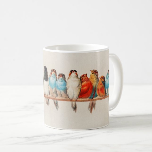 Antique Perch of Birds Hector Giacomelli Coffee Mug (Front Right)