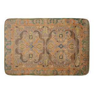 Antique Persian Carpet Brown Orange Bath Mat