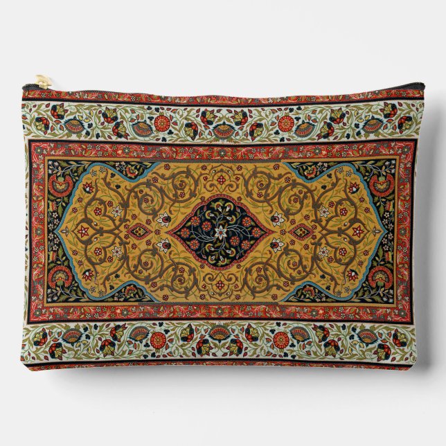 Antique Persian Carpet Elegant Design Accessory Pouch (Front)