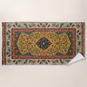 Antique Persian Carpet Elegant Design Beach Towel