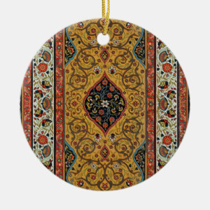 Antique Persian Carpet Elegant Design Ceramic Ornament