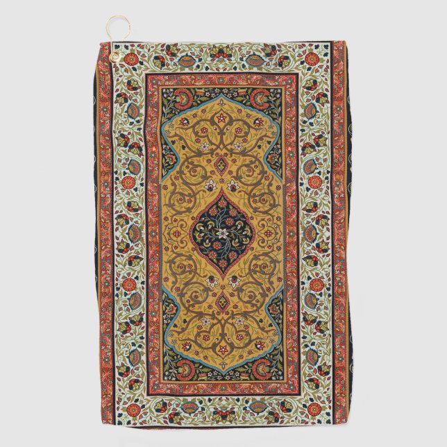 Antique Persian Carpet Elegant Design Golf Towel (Front)