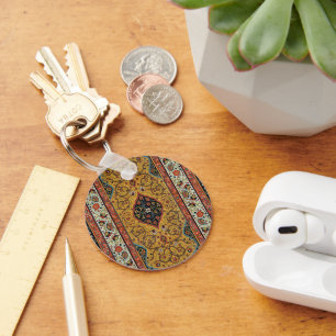Antique Persian Carpet Elegant Design Key Ring