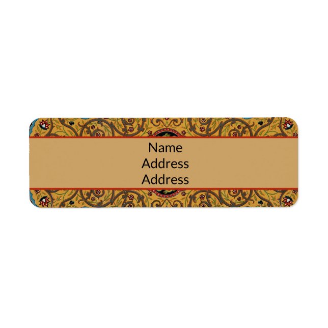 Antique Persian Carpet Elegant Design Return Address Label (Front)